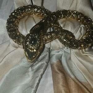 Silk Roberto cavalli halter w snake broach
